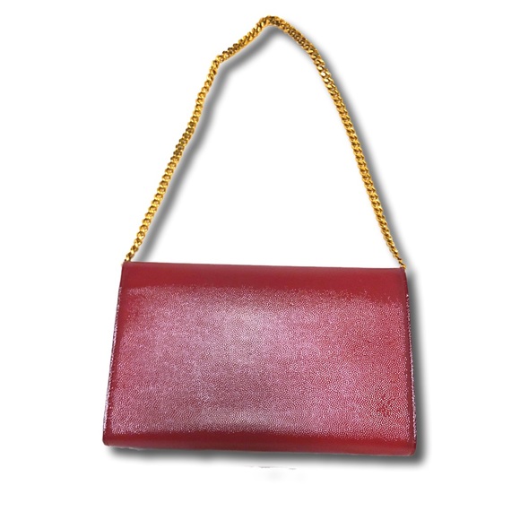 Authentic Saint Laurent Red Clutch with Chain - Picture 8 of 8